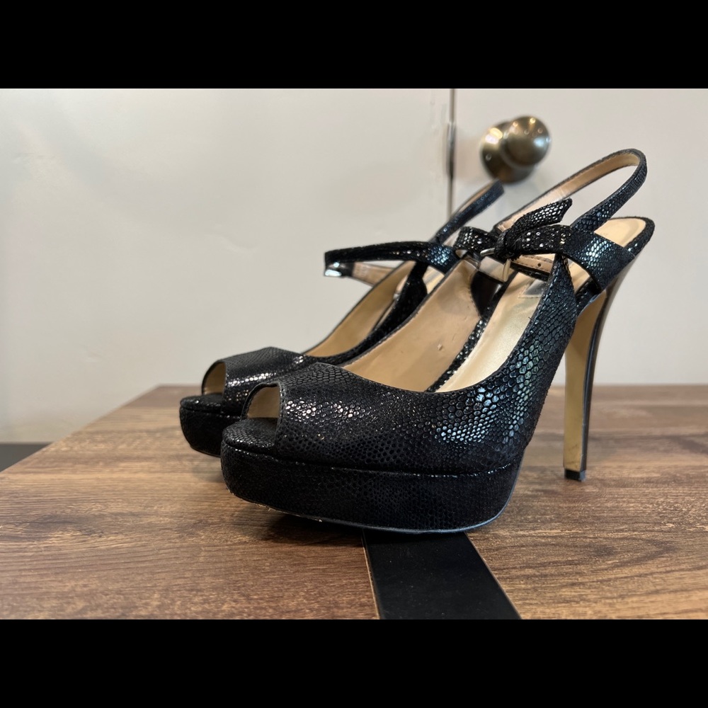 Black INC platform heels size 8